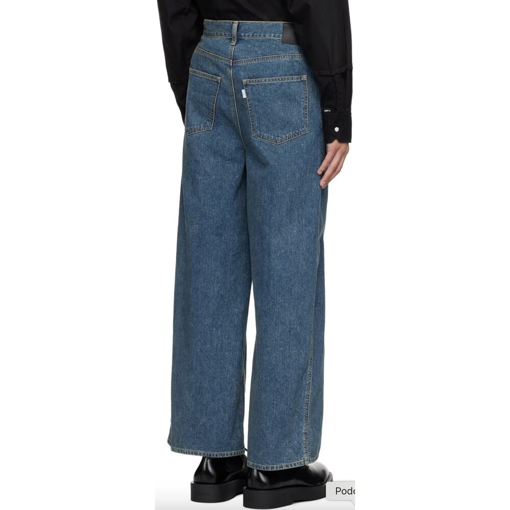 NEW Jieda Cutting Wide Denim Indigo Split Seam Jeans Japan Size 4 US Size 32 - Picture 9 of 16